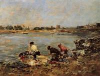 Boudin, Eugene - Laundresses on the Bankes of the Touques